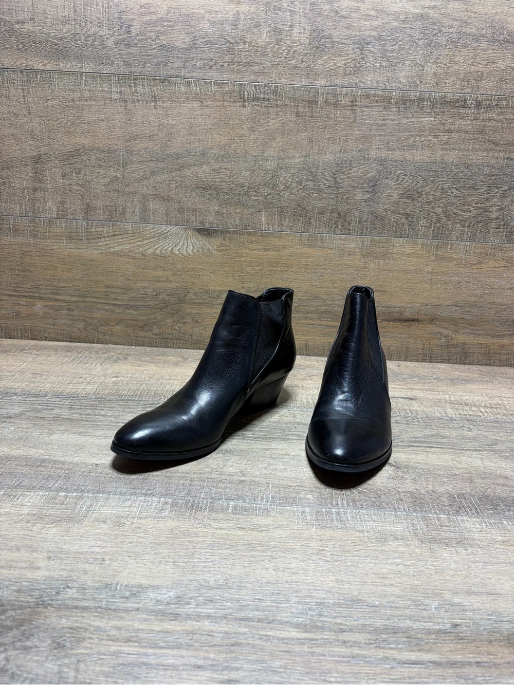 Franco Sarto Black Leather Ankle Booties